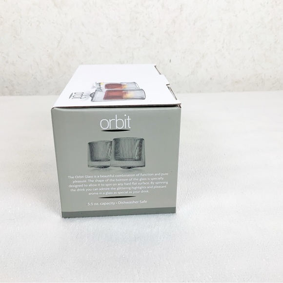 Godinger Orbit 2 Spinning On The Rocks Crystal Whiskey Glasses In Box Barware - Picture 3 of 8